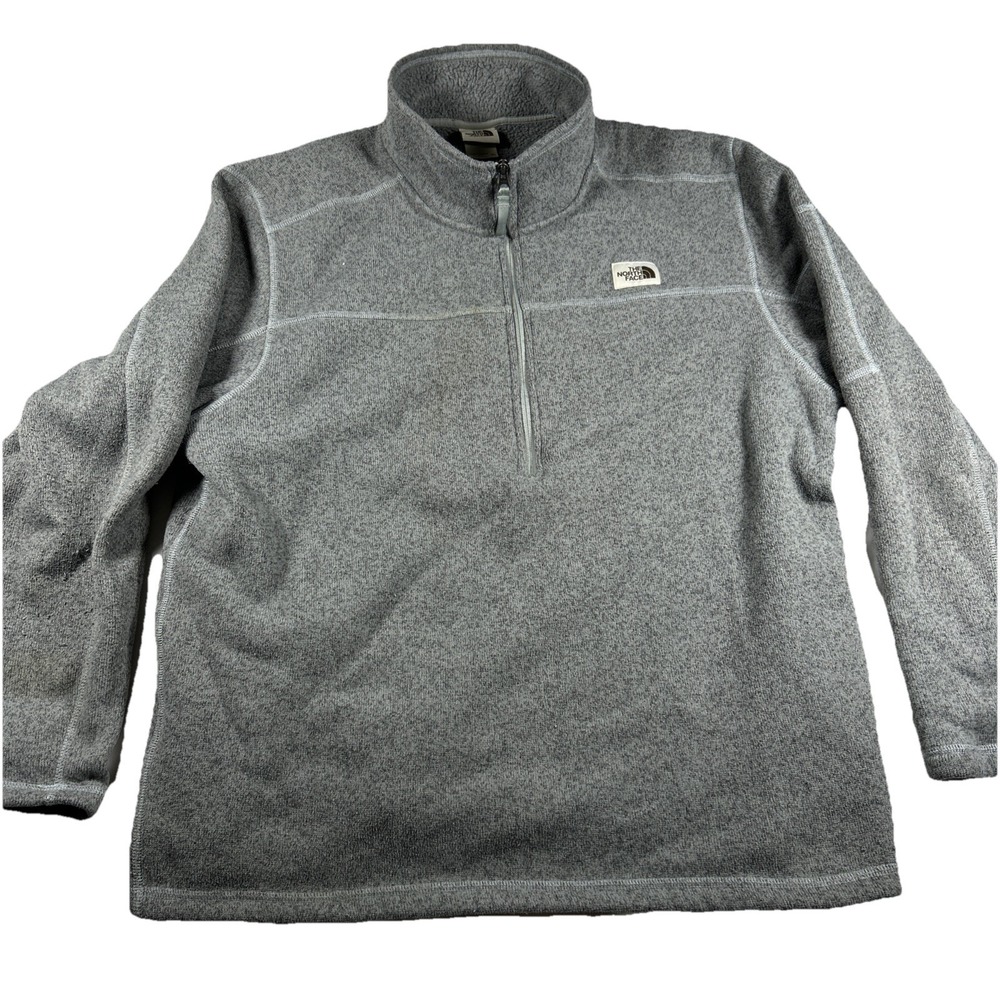 The North Face Pullover Sweater Men's XXL Gray 1/2 Zip Soft Fleece Lined Outdoor - Picture 1 of 11